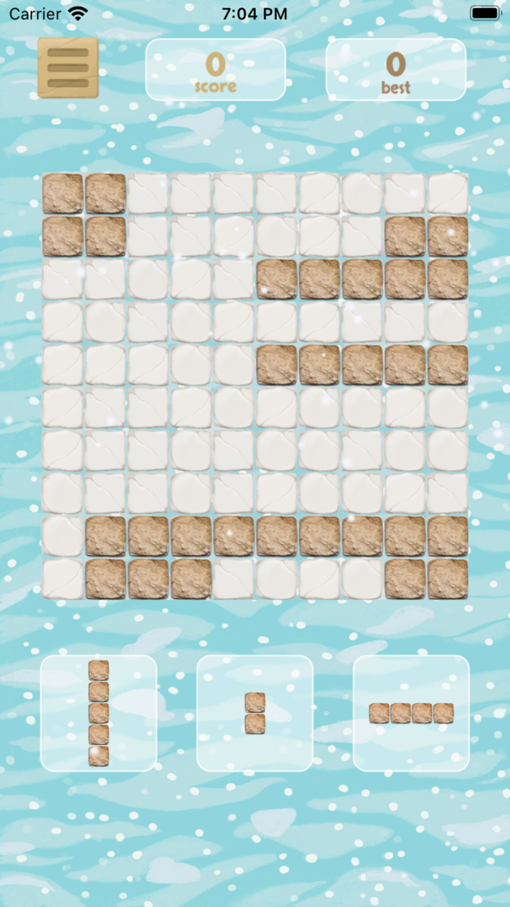 Stone Bricks high score and block puzzle gameplay screen