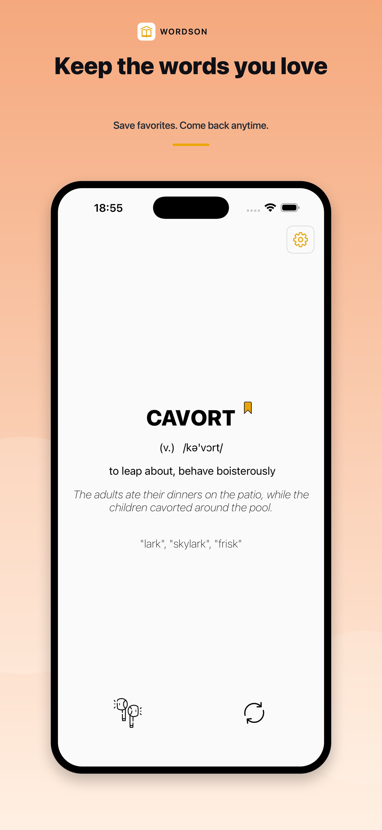 Wordson Favorites collection for saved words